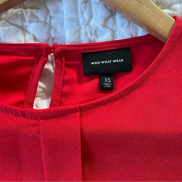 Target Who What Wear Red Blouse Fun Sleeve - Picture 4 of 7